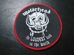 MOTORHEAD 丸形刺繍パッチ ワッペン loudest band モーターヘッド / slayer metallica judas priest iron maiden venom exodus