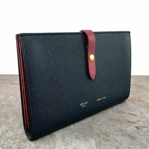 ☆送料無料☆ 未使用品 CELINE ラージストラップウォレット バイカラー 482