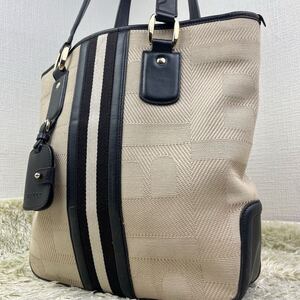 希少/美品●A4収納●BALLY バリー トートバッグ メンズ Bロゴ 総柄 レザー 本革 ビジネスバッグ トレスポ 通勤 キャンバス ベージュ 黒 1円