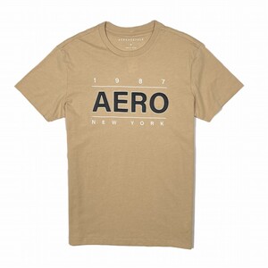 APT282 Mサイズ エアロポステール メンズ 半袖 Tシャツ ベージュ