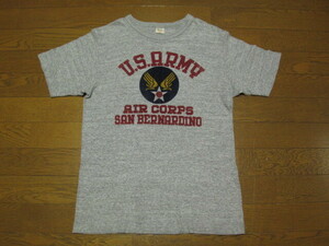 WAREHOUSE ウエアハウス WARE HOUSE 4601 ミリタリー Tシャツ U.S.ARMY グレー S フロッキープリント