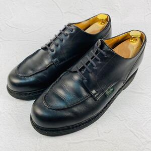 【良品】PARABOOT パラブーツ シャンボード Uチップ 外羽根 黒 ブラック 7 25.5cm NOIR フランス製 ルヴェイジャン製法 リスレザー ドレス