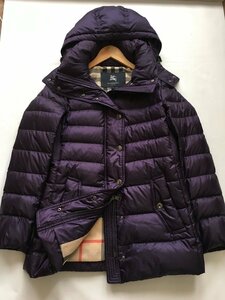 美品　BURBERRY LONDON バーバリーロンドン 高級　ファー　ダウン ジャケット 裏地ノバチェック３８