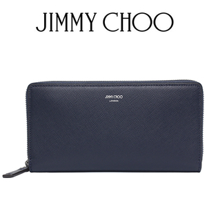 ジミーチュウ 財布 メンズ レディース 長財布 ネイビー ラウンドファスナー JIMMY CHOO PHELIX TDB 新品