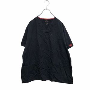 Dickies 半袖 ワーク シャツ L ブラック ロゴ ディッキーズ 古着卸 アメリカ仕入 a503-5078