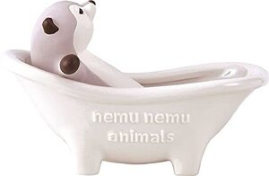 りぶはあと バスタブ加湿器 ねむねむアニマルズ カワウソのくるり (本体:全長約11cm コップ:全長約14.5cm)