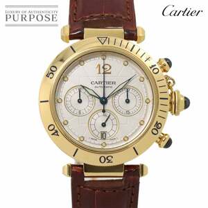 カルティエ Cartier パシャ 38mm コンビ クロノグラフ W3014051 メンズ 腕時計 デイト シルバー K18YG オートマ 自動巻き Pasha 90245575