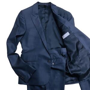 エディ期/未使用品/最高級/光沢/ディオールオム◎DIOR HOMME フォーマルスーツ セットアップ タキシード シルク 絹 ブラック 黒 48 L