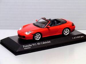 1/43　ミニチャンプス　Minichamps ポルシェ　Porsche　911　４Ｓ　カブリオレ　2003年　 赤