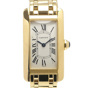 カルティエ Cartier タンクアメリカンSM W26015K2 レディース クオーツ 750YG 金無垢