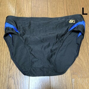 C814アシックス♪ストレッチ♪ブラックのカラー切り替え男子競泳水着♪アンダーやコレクションや撮影会にも♪サイズL