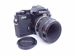 NIKON/ニコン フィルム一眼レフカメラ NEW FM2 ブラック マイクロレンズ Ai-S MICRO-NIKKOR 55mm F2.8付 ◆ 706A7-10