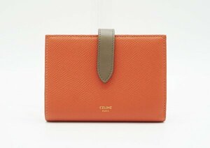 ☆◇新品同様【CELINE セリーヌ】バイカラー ミディアム ストラップウォレット 財布