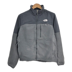 THE NORTH FACE ノースフェイス フリースジャケット アウトドア ワンポイントロゴ グレー (メンズ M) 中古 古着 S3390