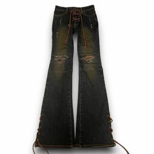 RARE Archive Japanese label Lace-up Denim pants ifsixwasnineアーカイブ デニム L.G.B. lgb kmrii 14th addiction obelisk 00s