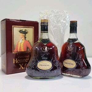 ★未開栓★Hennessy ヘネシー XO グリーンボトル 金 キャップ コニャック 古酒 750ml★金キャップ 700ml★２本セット 40% 箱付き 241222