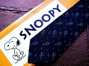 ★並品★4K00409【ピーナッツ】SNOOPY 「スヌーピー 月 星 柄」ネクタイ