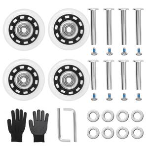 透明色45x18mm スーツケース キャスター 交換用 透明色4個セット 45mm ゴム 車輪修理 交換 キット 静穏 セット ホ