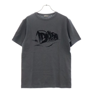 DIOR ディオール 23AW スラブコットンジャージー ロゴ クルーネック カットソー 半袖Tシャツ ダークネイビー 393J696A0849