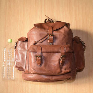 レア！POLO RALPH LAUREN ALL leather backpack レザー バックパック 革 リュック キャンプ rrl country sport アウトドア ビンテージ