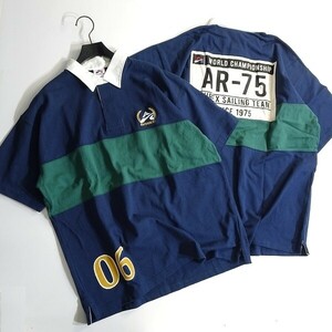 AVIREX アヴィレックス 新品 SAILING TEAM SHIRT 天竺素材 配色切替え 襟付き 半袖 カジュアル シャツ 3135004 120 L ▲019▼kkf284us