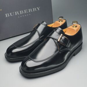 GQ9181//*バーバリー/BURBERRY*メンズ/モンクストラップ/Uチップ/レザーシューズ/革靴/黒/ブラック