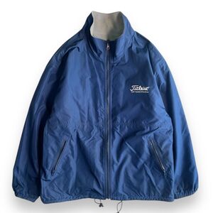 国内正規品★Titleist タイトリスト リバーシブル ナイロン フリース ジャケット Lサイズ NAVY GOLF ゴルフ ウェア JACKET 練習着