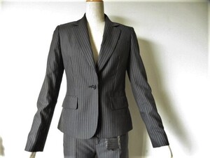 ■新品同様上質美品 洋服の青山【I.M.G.N】イマジナチオーネ高級ウールパンツスーツグレー 小さな7号M　s1085