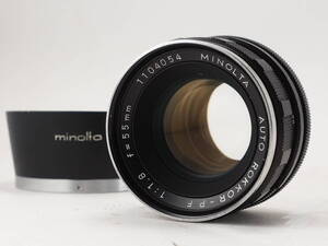 ★実用品★ ミノルタ MINOLTA AUTO ROKKOR-PF 55mm F1.8 ★D57KB フード付属 #TA6877