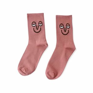 フェイス モチーフ ソックス (ワイン) レディース くつ下 靴下 IMPORT POP SOCKS