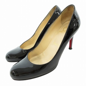 クリスチャンルブタン Christian louboutin パンプス シューズ パテントレザー ヒール 36 23.0cm 黒 ブラック 1003 IBO55 レディース