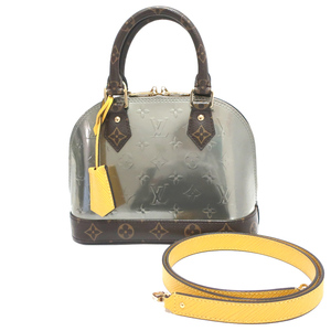 【栄】ルイヴィトン アルマBB モノグラム M44389 メタリックシルバー ゴールド金具 ハンドバッグ 2WAY 女性 箱 保存袋