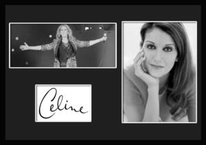 10種類!Céline Dion/セリーヌ・ディオン/サインプリント&証明書付きフレーム/BW/モノクロ/ディスプレイ(3-3W)