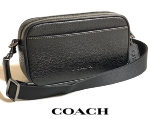 特価！ 人気 COACH コーチ メンズ ペブル レザー クロスボディ バッグ ミニ ショルダー ブラック CR179 新品本物