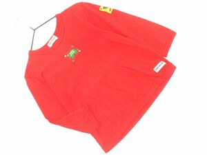 ネコポスOK MIKIHOUSE ミキハウス 刺繍 カットソー sizeLL(100〜110ｃｍ)/赤 ■◇ ☆ eda5 子供服