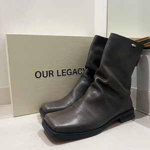 OUR LAGACY アワーレガシー 24SS BLUNT BOOT DEEP SKY LEATHER レザーブーツ size41 グレー系 A2247SD 国内正規品【中目黒R10】