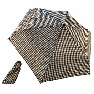 ★美品 Aquascutum アクアスキュータム 折り畳み傘 傘 晴雨兼用? 雨傘 アンブレラ ミニがさ チェック柄 カバー付 中古品 管理K206