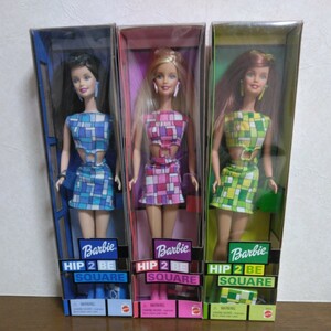  マテル Barbie HIP 2 BE SQUARE ブルー＆ピンク＆グリーン3体セット　2000年度製 ★新品未使用品未開封 シリーズコレクションバービー