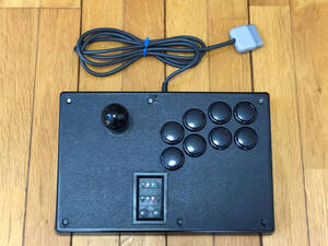 動作確認済み！ HORI PS1,PS2用 コントローラー FIGHTING STICK PS / ファイティングスティックPS HPS-07 (ボタン交換 & 延長ロッド着用)