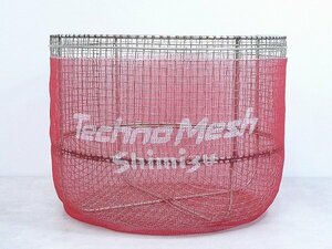 60ME6▲【3】未使用品Shimizu/シミズTechno Mesh/テクノメッシュ約36cm 赤色タモ網用替網・あゆアユ釣り