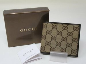 ◆GUCCI　グッチ　二つ折り財布　04862.1276　箱付　中古◆11544★