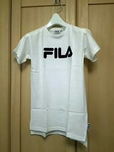 タグ付 FILA 110サイズ フィラ 半袖 ロゴプリント Tシャツ ワンピース ホワイト 未使用 新品 送料無料 正規品