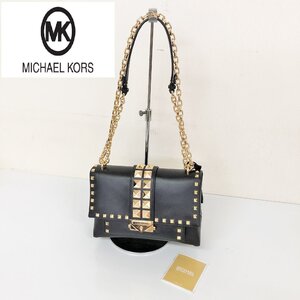 未使用?/マイケルコース/チェーンショルダーバッグ/スタッズ付き/ブレックレザー/michael kors/レディース/派手