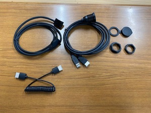 ⑭3点セット HDMI接続ケーブル、HDMI&USBソケット、HDMIカールコード 純正ナビ用 フロンクス　スペーシア　カスタム　ギア　スズキ全車