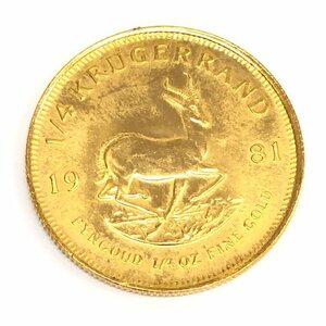 K22　南アフリカ共国　クルーガーランド金貨　1/4oz　1981　総重量8.4g【CFAJ4064】