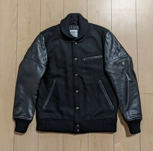 M 良品 CRIMIE クライミー STADIUM JACKET スタジャン C1G5-JK05 ブラック 黒 LEATHER SLEEVE JACKET 袖レザージャケット 袖レザー