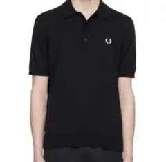 FRED PERRY ブラック ニットポロシャツ