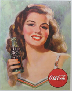 COKE - Beautiful Brunette ★ Tin Signs（ブリキ看板）【並行輸入品】