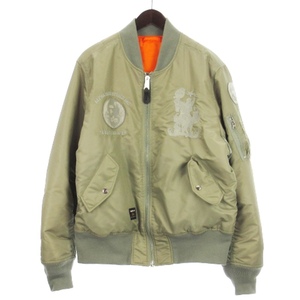 アベイシングエイプ A BATHING APE × アルファ ALPHA Industries MA-1 Jacket 中綿 ジャケット 刺繍 001HJJ731907C グリーン系 M メンズ