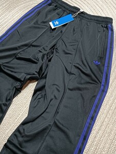 新品 定価11000 adidas ベッケンバウアー トラック パンツ L ジャージ 黒×紫 ブラック パープル パンツ メンズ アディダス オリジナルス